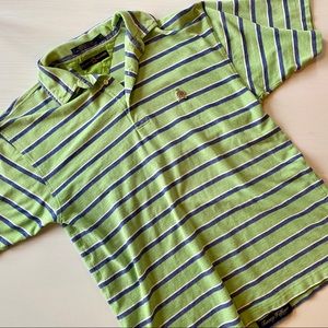 90s Vintage Tommy Hilfiger Green Striped Polo